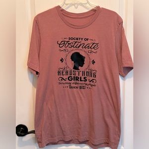 Pride & Prejudice shirt in XL. Dusty rose color and soft material.